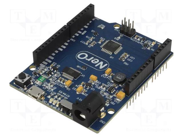 Dev.kit: FTDI; Comp: ATMEGA328; Add-on connectors: 1 BRIDGETEK NERO-LP1