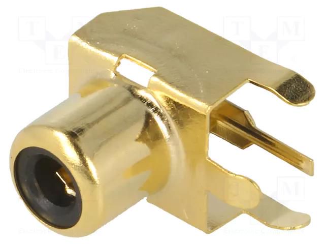 Connector: RCA; socket; female; angled 90°; THT; brass; gold-plated KEYSTONE KEYS900