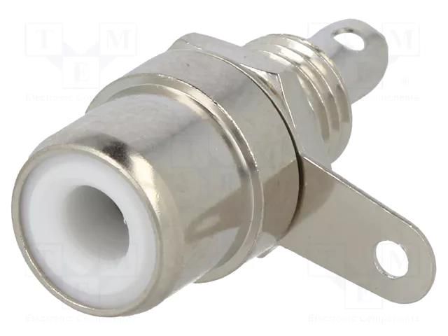 Connector: RCA; socket; female; straight; soldering; brass KEYSTONE KEYS598