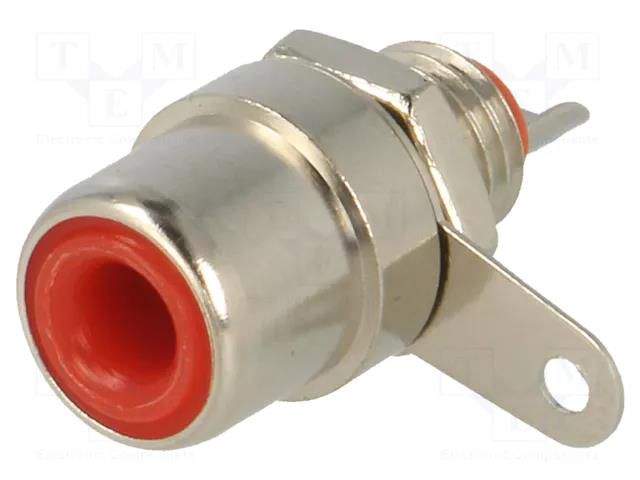 Connector: RCA; socket; female; straight; soldering; brass KEYSTONE KEYS580