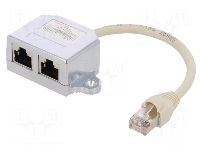 Splitter; 8p8c; RJ45 socket x2,RJ45 plug; female LOGILINK LOG-NP0042