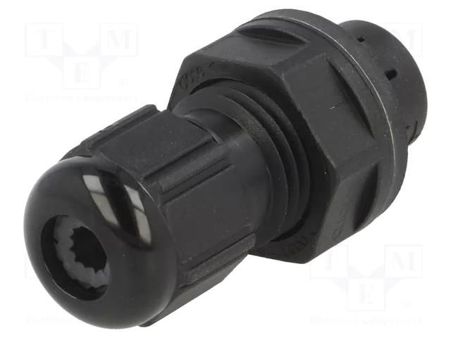 Cable gland; IP68; polyamide; black; push-in; Ømount.hole: 12.3mm LAPP CLICK-M12-RAL9005