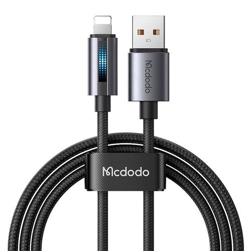 Mcdodo CA-5660 USB-A to Lightning cable with flashing light 1.2m (black), Mcdodo CA-5660