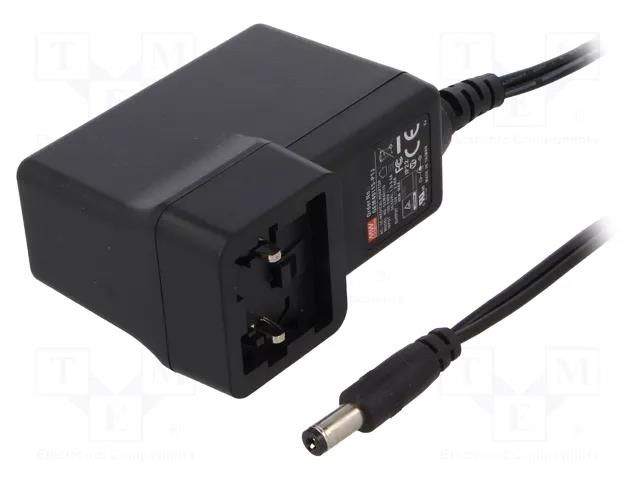 Power supply: switching; mains,plug-in; 15VDC; 2.66A; 40W; 88% MEAN WELL GEM40I15-P1J
