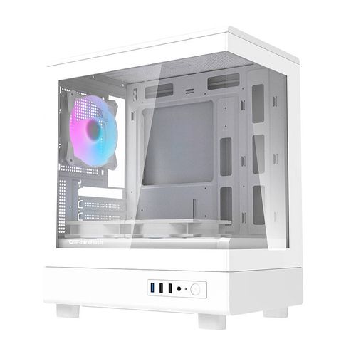 Darkflash DB330M computer case (white) + 3 ARGB fans, Darkflash DB330M White