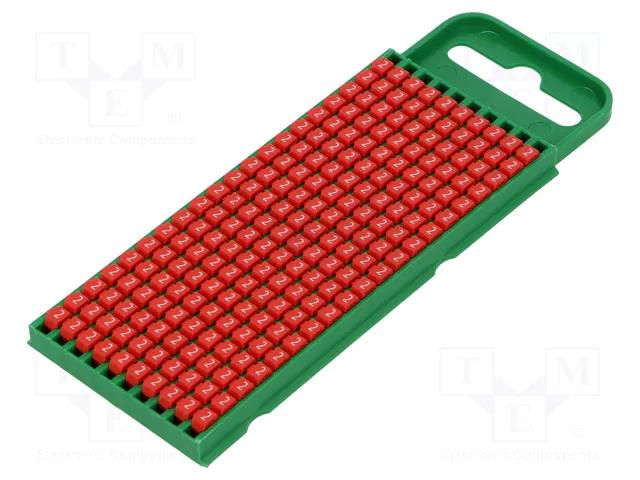 Markers; Marking: 2; 0.8÷2.2mm; polyamide; red; -40÷85°C; push-in HELLERMANNTYTON WIC0-2-PA66-RD1000