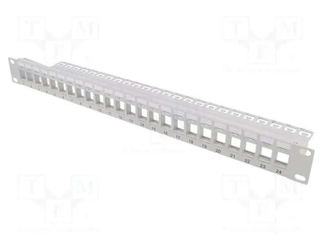 Patch panel; patch panel; Keystone; rack; grey; Height: 1U LOGILINK LOG-NK4044