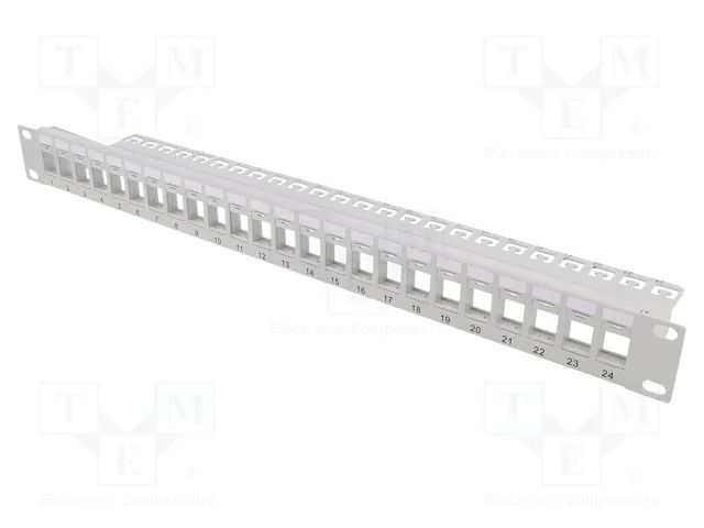 Patch panel; patch panel; Keystone; rack; grey; Height: 1U LOGILINK LOG-NK4044