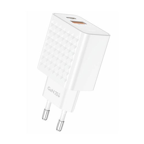 Foneng EU42 USB-C+USB-A 20W mains charger (white), Foneng EU42 Single