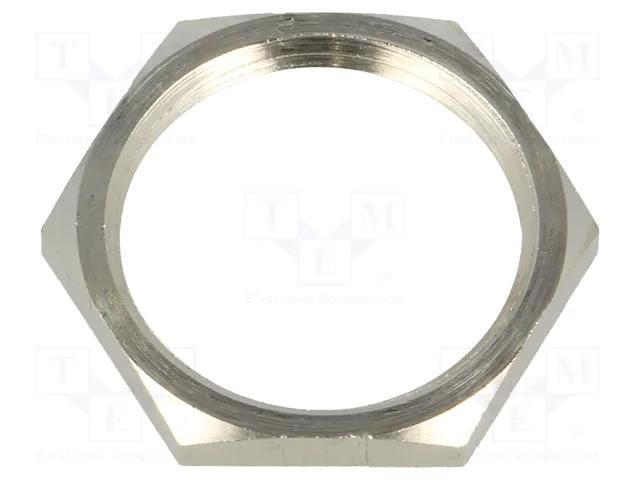 Nut; PG16; brass; 26mm; Thread: PG; Plating: nickel BM GROUP BM2700