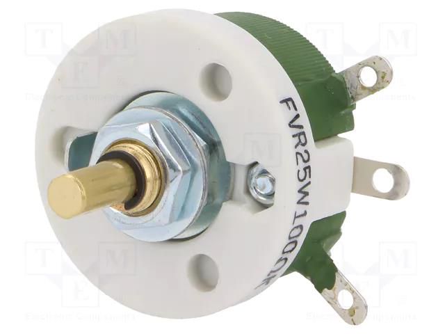 Potentiometer: shaft; single turn; 100Ω; 25W; ±10%; 6mm; wirewound SR PASSIVES FVR25W-100R