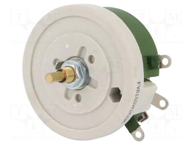 Potentiometer: shaft; single turn; 1kΩ; 100W; ±10%; 6mm; wirewound SR PASSIVES FVR100W-1K