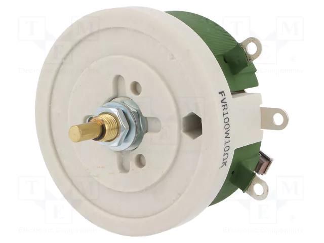 Potentiometer: shaft; single turn; 10Ω; 100W; ±10%; 6mm; wirewound SR PASSIVES FVR100W-10R