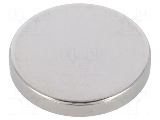 Magnet: permanent; neodymium; 42N; Ø: 20mm; H: 3mm ELESA+GANTER GN55.2-ND-20-3