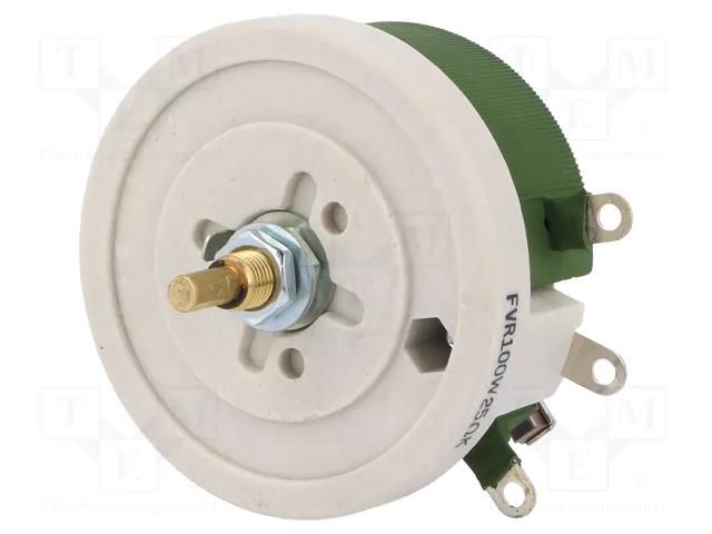 Potentiometer: shaft; single turn; 25Ω; 100W; ±10%; 6mm; wirewound SR PASSIVES FVR100W-25R