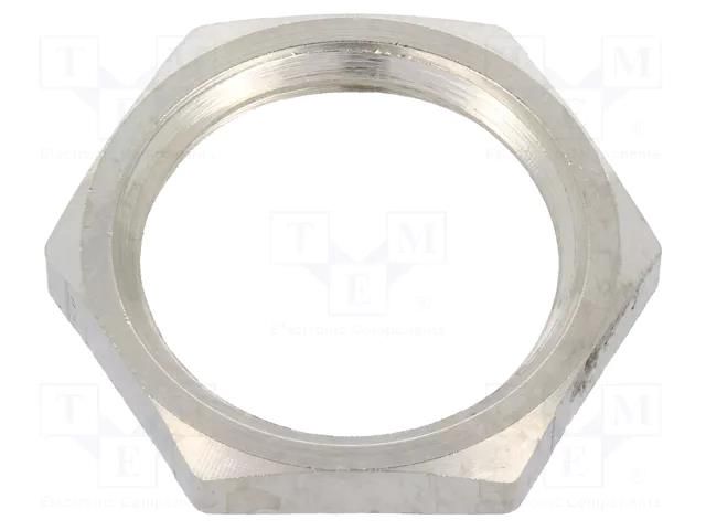 Nut; M16; brass; nickel; 19mm; Thread: metric; Pitch: 1.5 BM GROUP BM2716