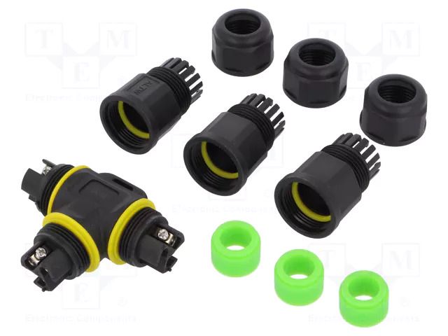 Connector: AC supply; screw terminal; 20A; 450V; ways: 3; IP68 AMPHENOL LTW SC-L-PGT2-03-GN