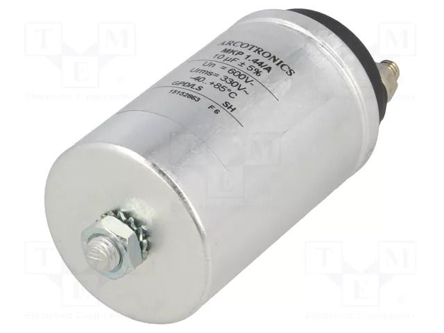 Capacitor: polypropylene; 10uF; Leads: M6 screws; M8 screw; C44A KEMET C44AHFP5100ZA0J
