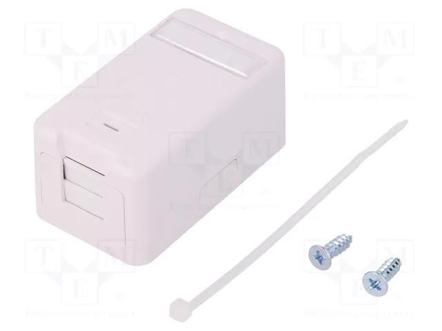 Case RJ45; socket; Keystone,unshielded; white; surface-mounted LOGILINK LOG-NK4022