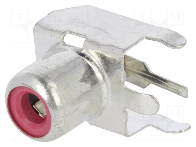 Connector: RCA; socket; female; angled 90°; THT; brass; tinned KEYSTONE KEYS588