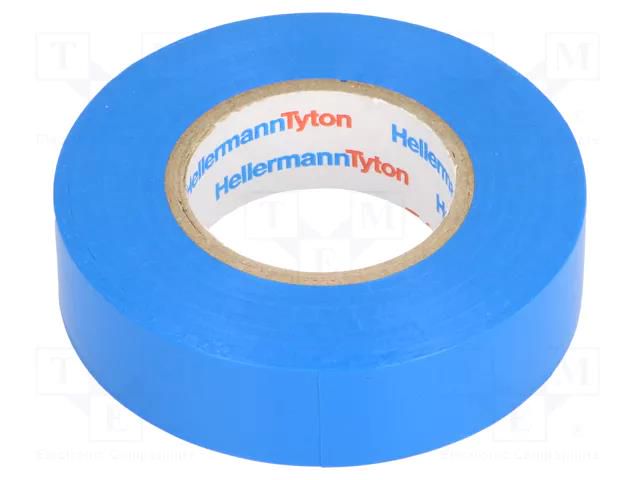 Tape: electrical insulating; W: 19mm; L: 20m; Thk: 0.15mm; blue; 200% HELLERMANNTYTON HTAPE-FLEX15-19BL