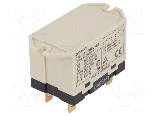 Relay: electromagnetic; DPST-NO; Ucoil: 24VDC; Icontacts max: 25A OMRON Electronic Components G7L-2A-TUBJ-CB24DC