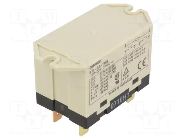 Relay: electromagnetic; DPST-NO; Ucoil: 24VDC; Icontacts max: 25A OMRON Electronic Components G7L-2A-TUB-24DC