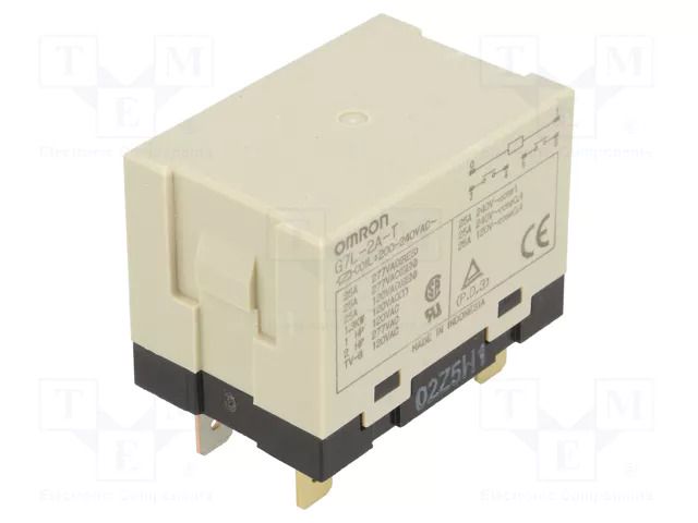 Relay: electromagnetic; DPST-NO; Ucoil: 230VAC; Icontacts max: 25A OMRON Electronic Components G7L-2A-T-230AC