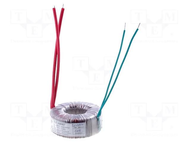 Transformer: toroidal; 50VA; 230VAC; 17V; 2.94A; Leads: cables; IP00 INDEL TST50W/17V