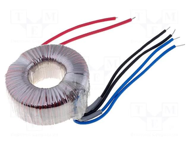 Transformer: toroidal; 50VA; 230VAC; 12V; 12V; 2.05A; 2.05A; Ø: 85mm INDEL TST50W/2X12V