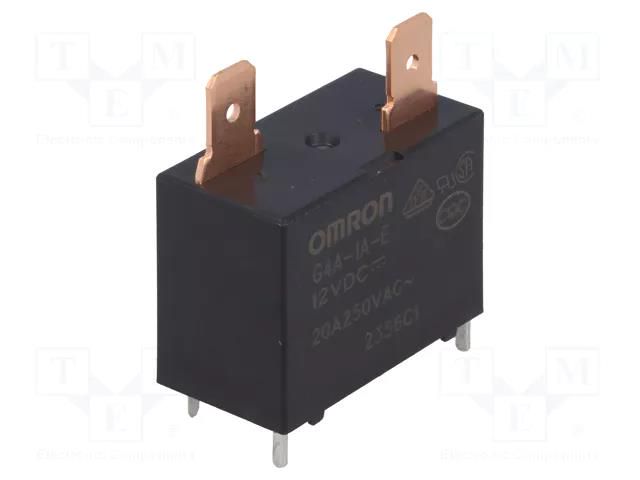 Relay: electromagnetic; SPST-NO; Ucoil: 12VDC; Icontacts max: 20A OMRON Electronic Components G4A-1A-E-12VDC
