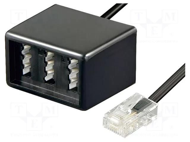 Transition: splitter; RJ11 plug,TAE F socket,TAE N socket x2 Goobay TAE.F-RJ11.M-01