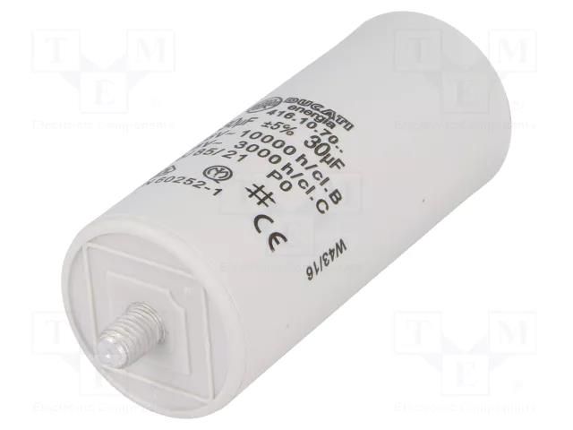 Capacitor: polypropylene; motors, run; 30uF; 425VAC; Ø40x92mm DUCATI ENERGIA 4.16.10.70.27