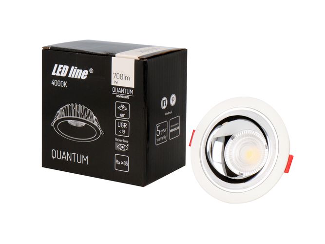 LED allvalgusti QUANTUM 230Vac, 7W 700lm, 4000K, 60°, Bridgelux LED, LED LINE 477392 5907777477392