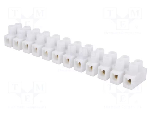 Connector: terminal block; 32A; 400V; screw terminal; white; 4mm2 PAWBOL PE.4032