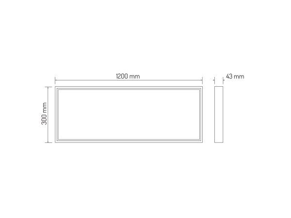 Väline paigaldusraam 120x30cm LED-paneelile, 43mm, LEDOM 477798 5907777477798