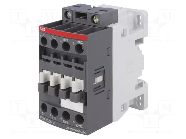 Contactor: 3-pole; NO x3; Auxiliary contacts: NC; 9A; AF; -25÷60°C ABB AF09-30-01-14