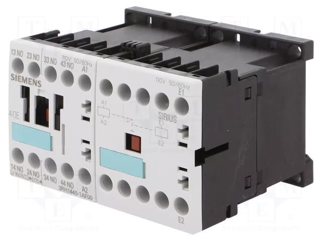 Contactor: 4-pole; NO x4; 110VAC; 6A; 3RH10; screw terminals SIEMENS 3RH1440-1AF00
