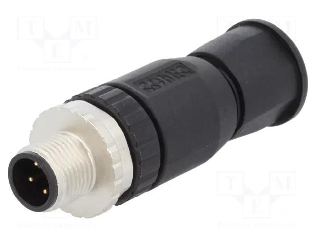 Connector: M12; plug; PIN: 4; male; straight; screw terminal; 1.5mm2 CONEC 43-00100