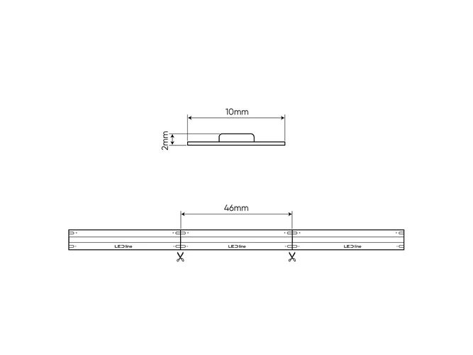 LED strip 24Vdc, 14W/m, COB 528LED/m, 1520lm, neutral white 4000K, IP20, 180°, LED LINE 479884 5907777479884