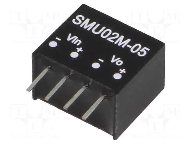 Converter: DC/DC; 2W; Uin: 10.8÷13.2VDC; Uout: 5VDC; Iout: 80÷400mA MEAN WELL SMU02M-05