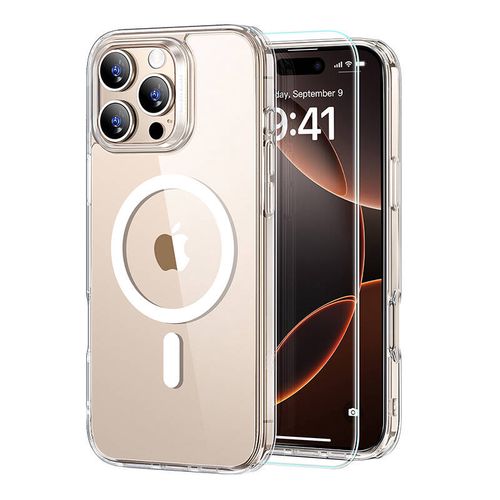 ESR Hybrid Case (HaloLock) for iPhone 16 Pro with screen protection kit (clear), ESR 1A7960101