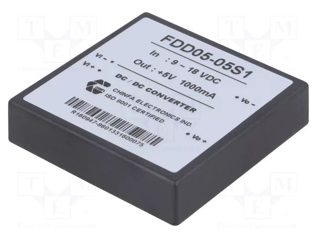 Converter: DC/DC; 5W; Uin: 9÷18VDC; Uout: 5VDC; Iout: 1000mA CHINFA ELECTRONICS DC5W12/5