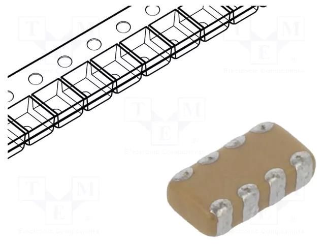 Capacitor: ceramic; MLCC; 100nF; 16V; X7R; ±10%; SMD; 0612; 180mm KYOCERA AVX W3A4YC104K4T2A