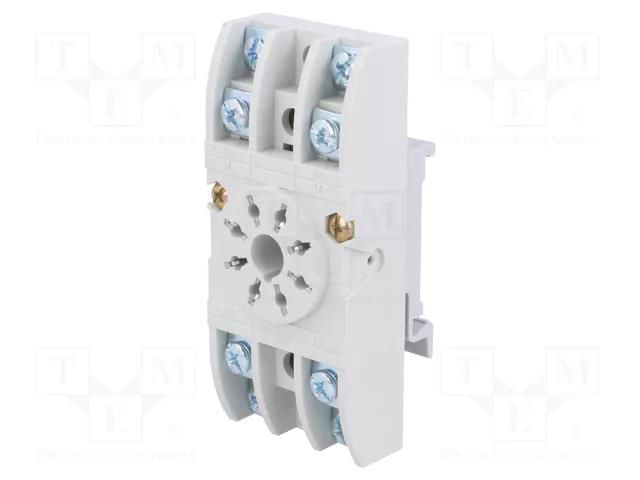 Socket; PIN: 8; 10A; 250VAC; for DIN rail mounting; -40÷70°C; octal RELPOL GZU8