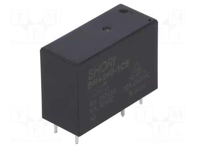 Relay: electromagnetic; SPDT; Ucoil: 24VDC; Icontacts max: 10A SHORI ELECTRIC S4H-24V-1C