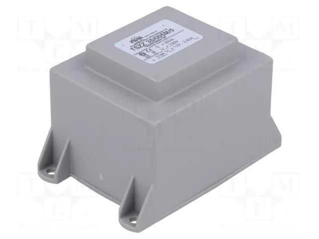 Transformer: encapsulated; 35VA; 230VAC; 12V; 2.91A; PCB; IP00 INDEL TSZZ30/12V