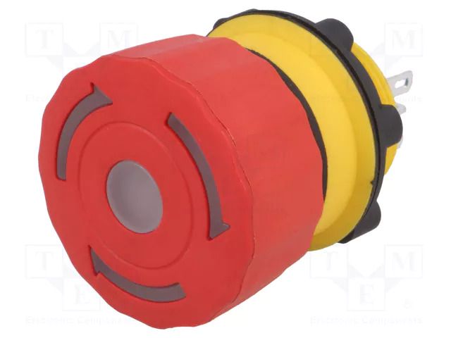 Switch: emergency stop; 22mm; Stabl.pos: 2; NC x2; red; LED; 24V ONPOW LAS1-A22Y-02TSB1