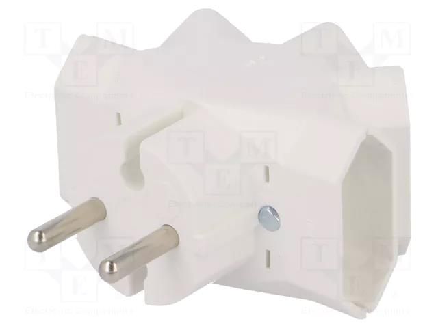 Connector: AC supply; splitter; 2P; 250VAC; 6A; white TIMEX-ELEKTRO R-5/Z