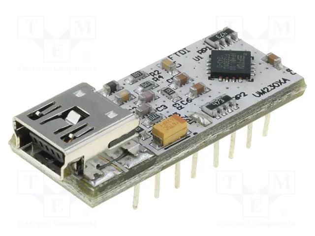 Module: USB; basic UART; DIP16,USB B mini; 3Mbps FTDI UMFT230XA-01